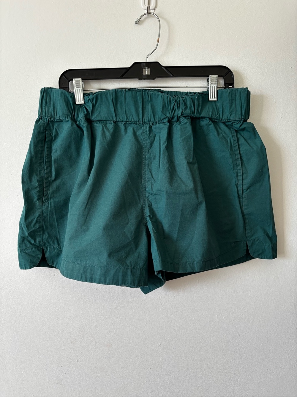 Quince Teal Green High-Waist Athletic Shorts